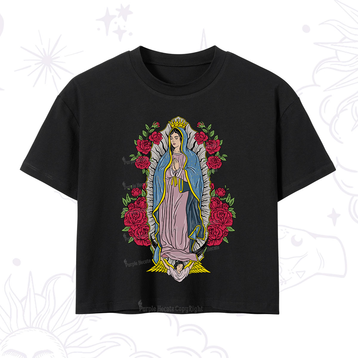 Purplehecate Mother Mary Crop T-Shirt