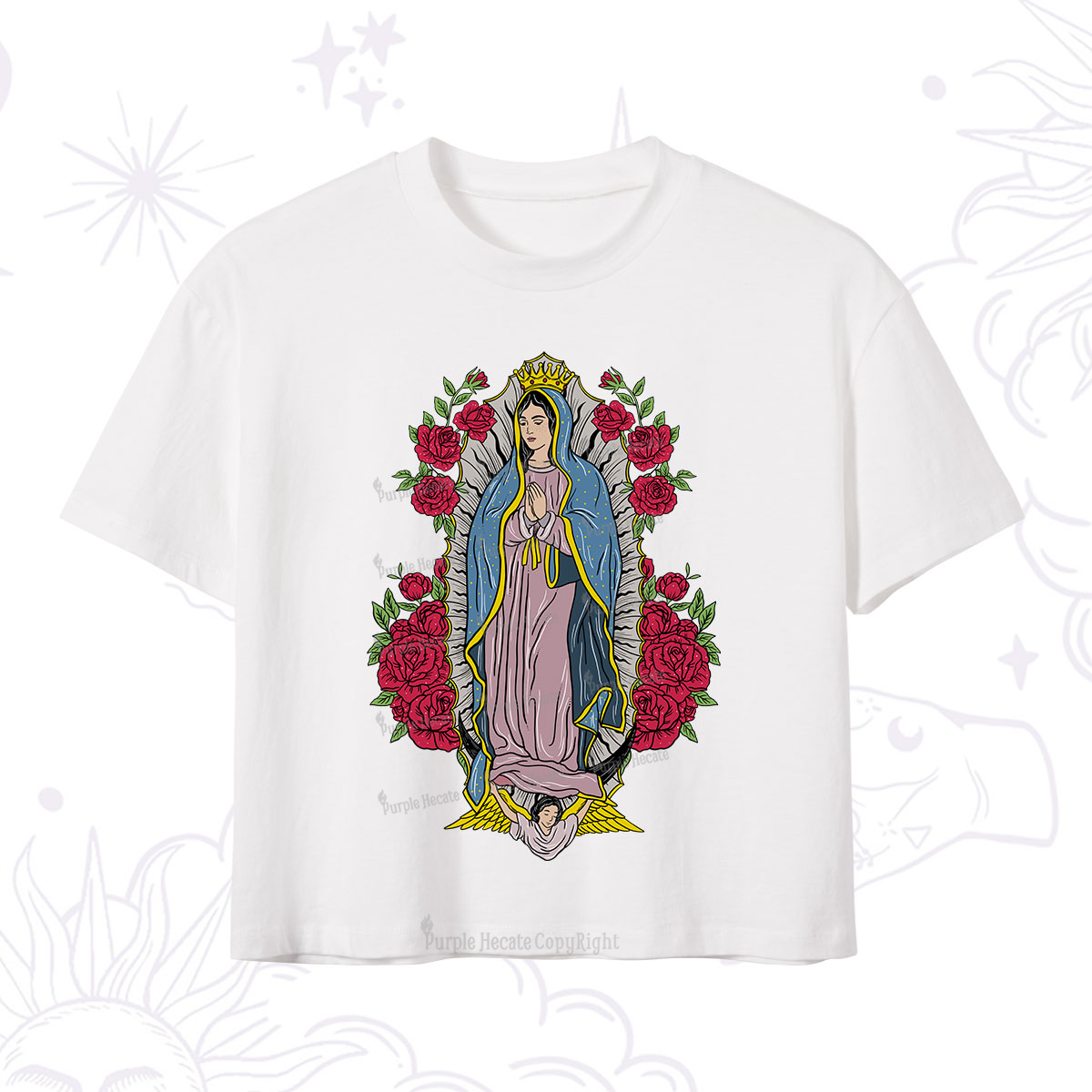Purplehecate Mother Mary Crop T-Shirt