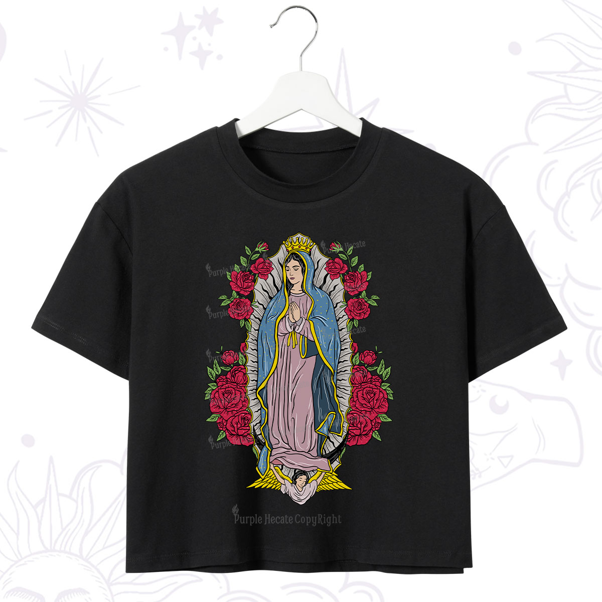 Purplehecate Mother Mary Crop T-Shirt