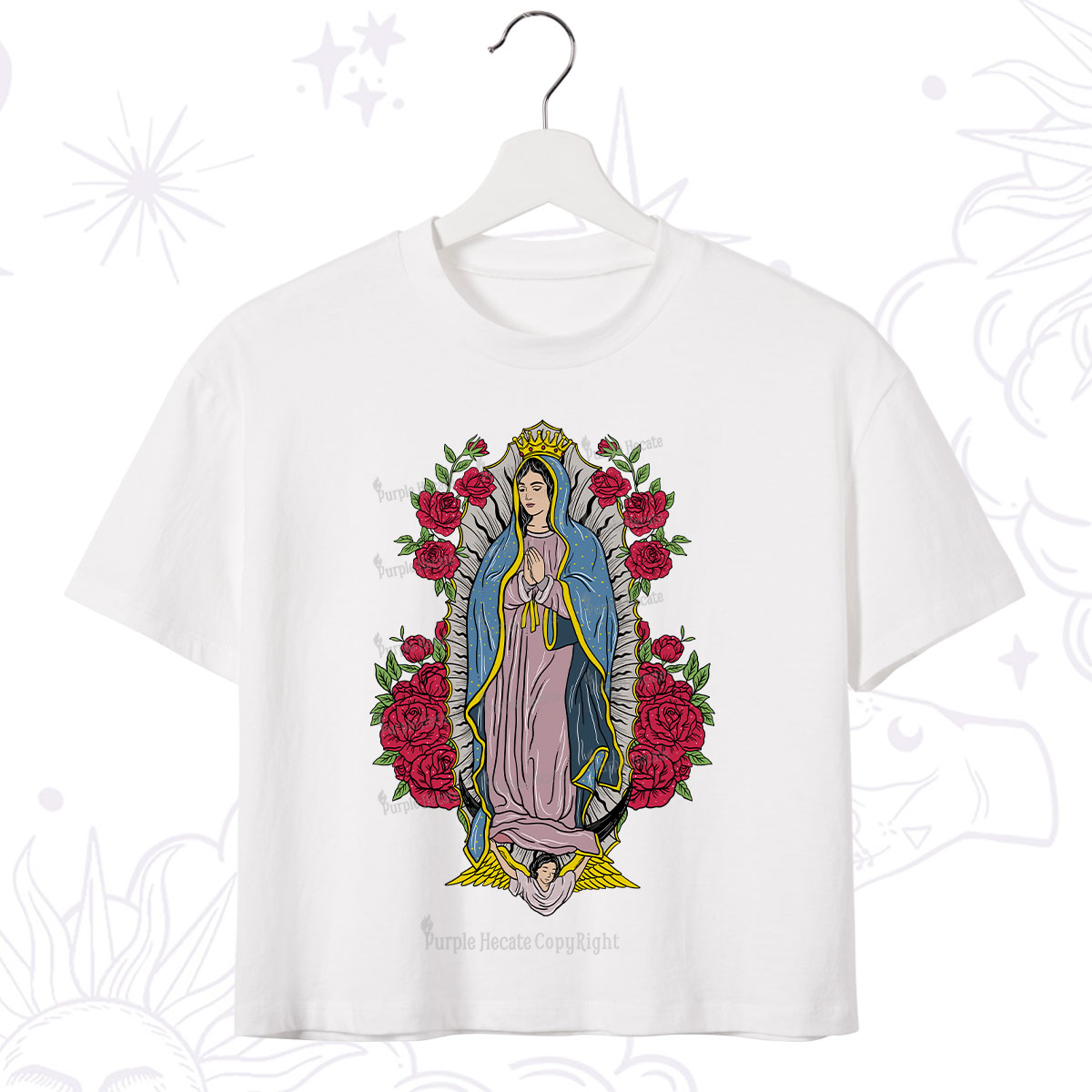 Purplehecate Mother Mary Crop T-Shirt