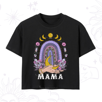 Purplehecate Gothic Mama Rainbow Crop T-Shirt