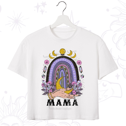 Purplehecate Gothic Mama Rainbow Crop T-Shirt