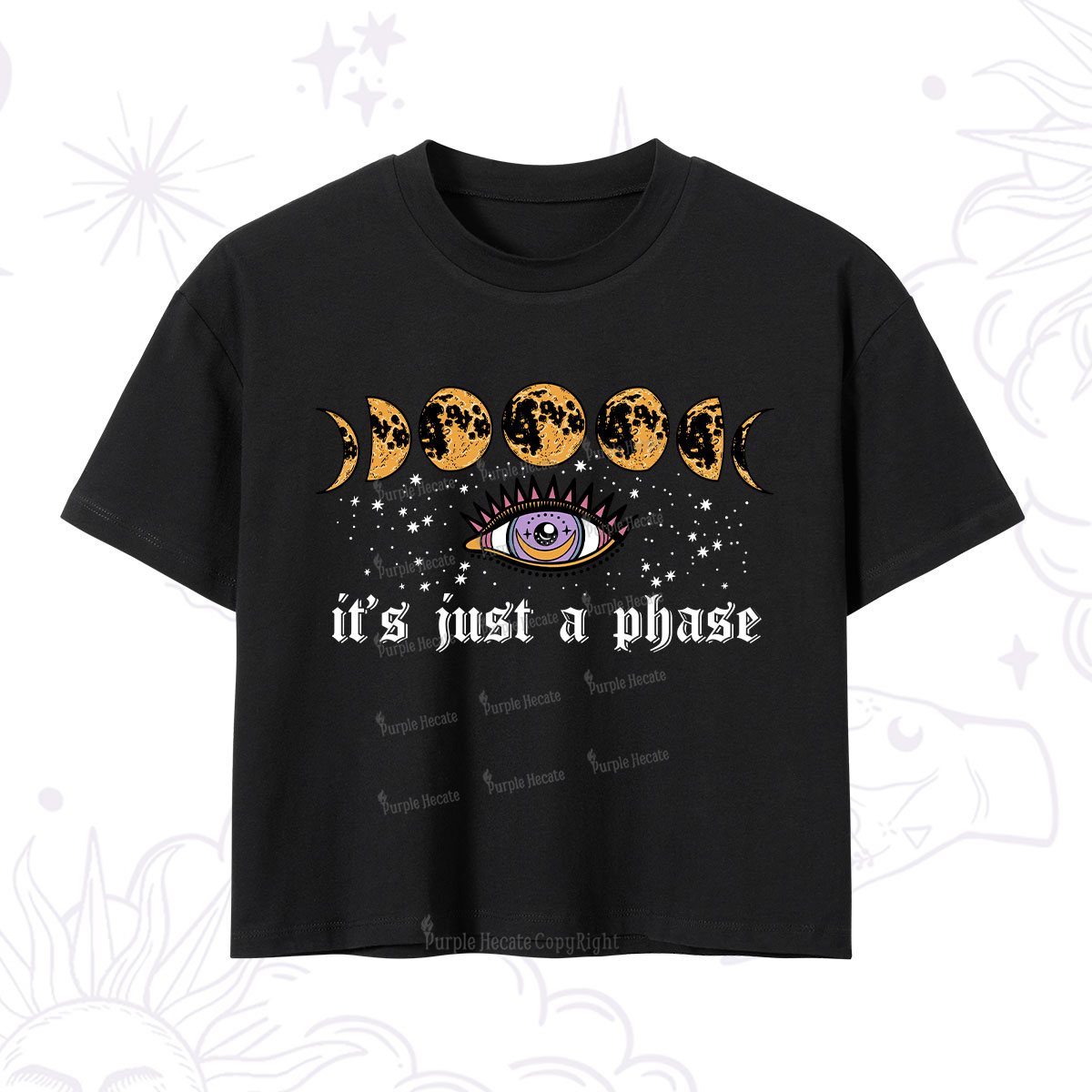 Purplehecate It's Just A Phase Crop T-Shirt