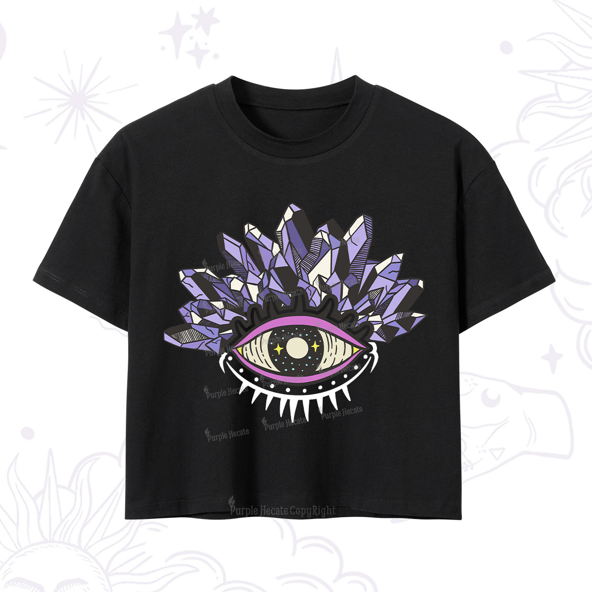 Purplehecate Crystal Eye Crop T-Shirt