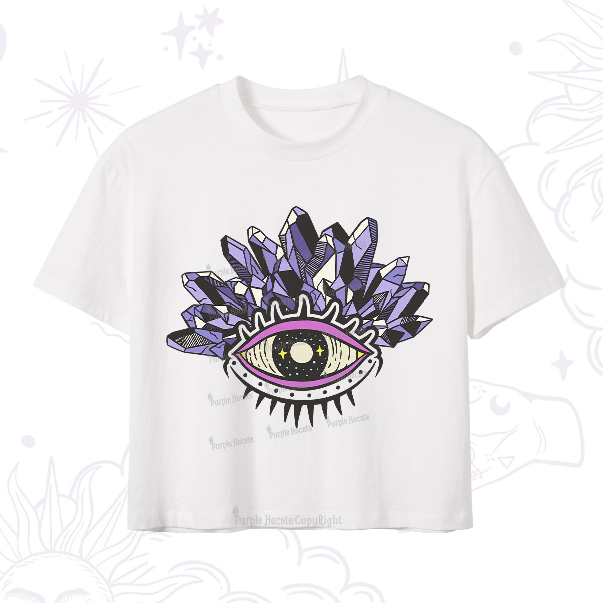 Purplehecate Crystal Eye Crop T-Shirt