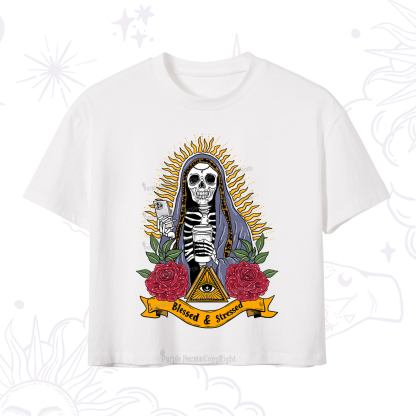 Purplehecate Blessed And Stressed Crop T-Shirt