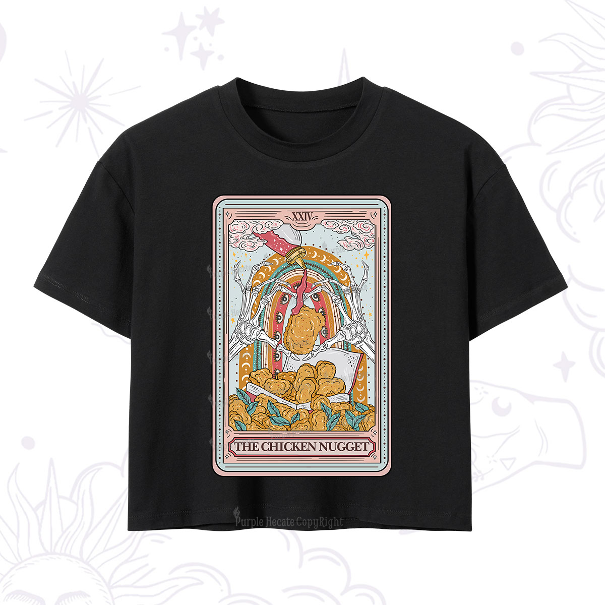 Purplehecate The Chicken Nugget Food Tarot Crop T-Shirt