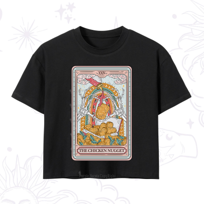 Purplehecate The Chicken Nugget Food Tarot Crop T-Shirt