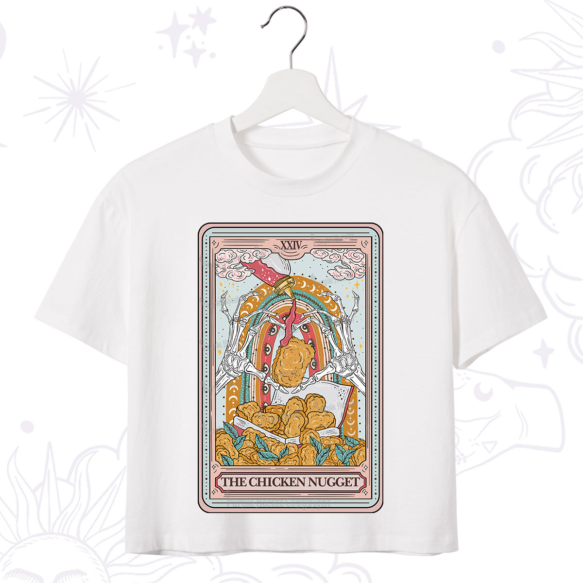 Purplehecate The Chicken Nugget Food Tarot Crop T-Shirt