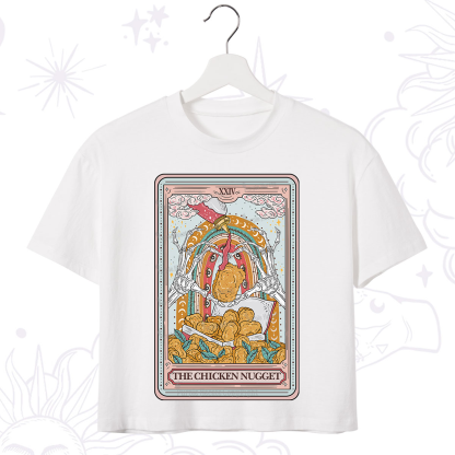 Purplehecate The Chicken Nugget Food Tarot Crop T-Shirt