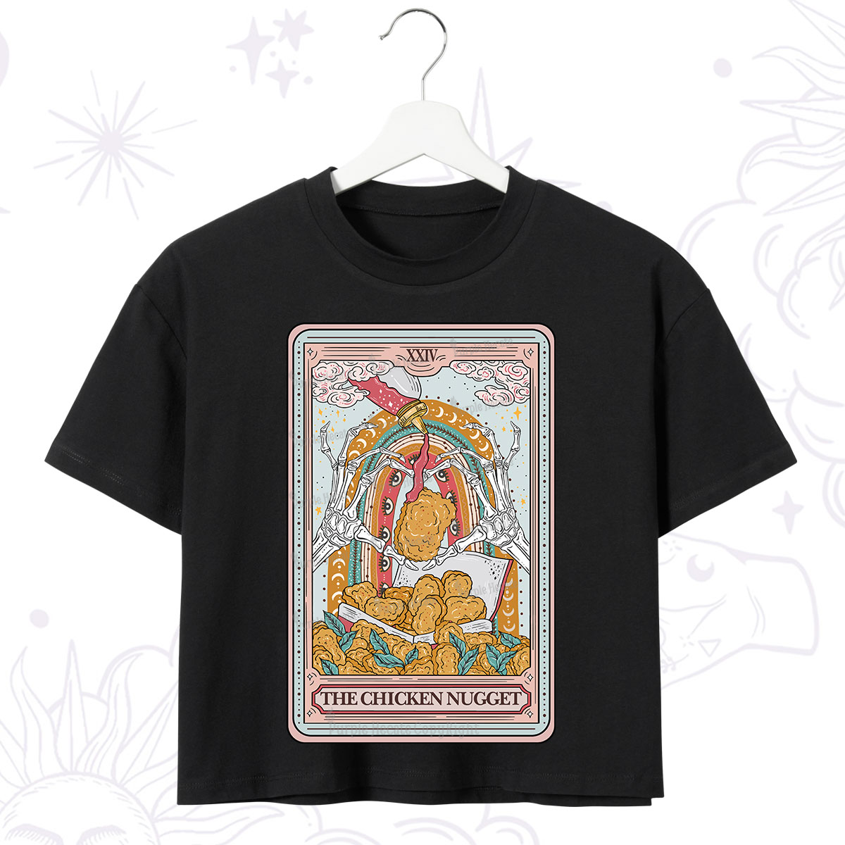 Purplehecate The Chicken Nugget Food Tarot Crop T-Shirt