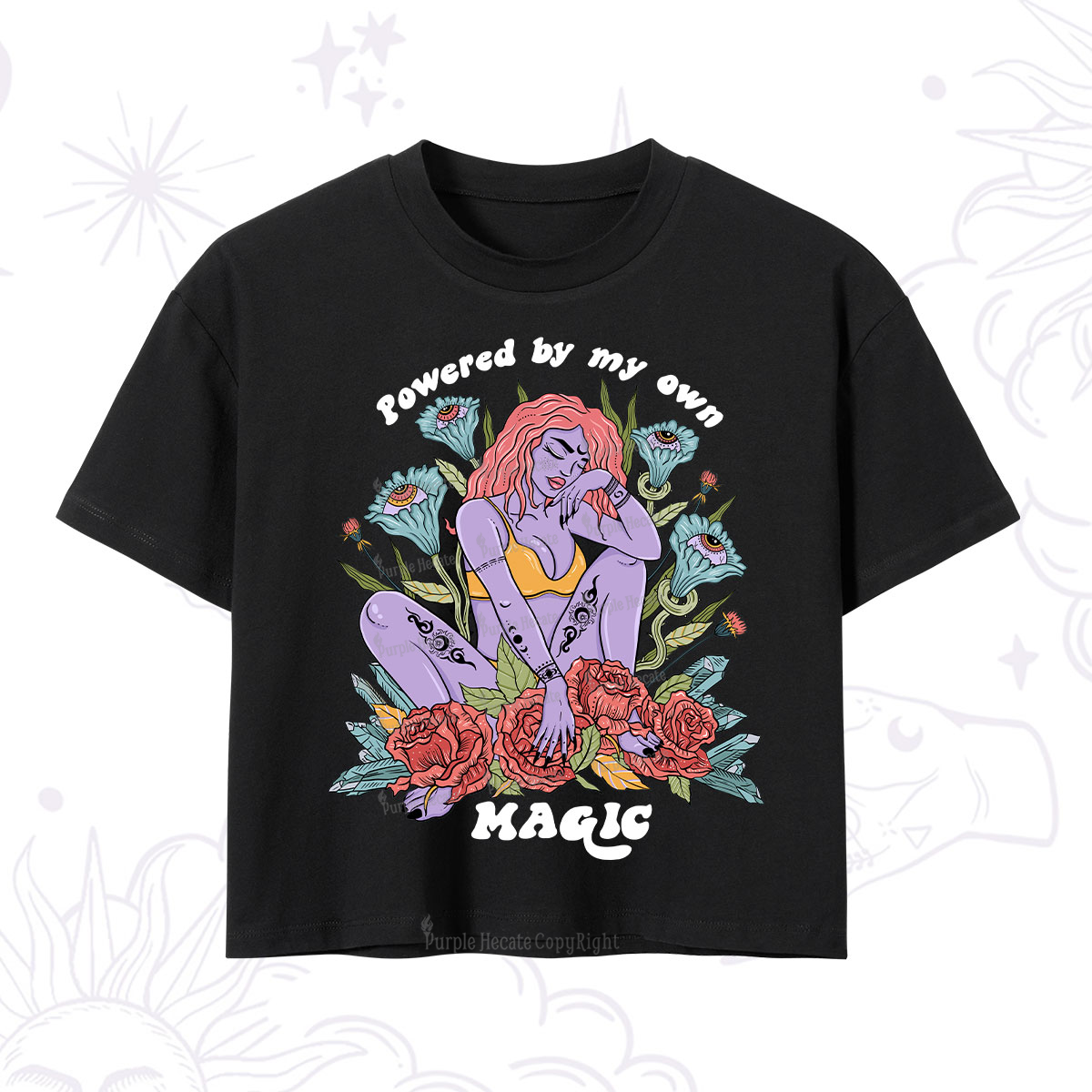 Purplehecate Powered By My Own Magic Crop T-Shirt