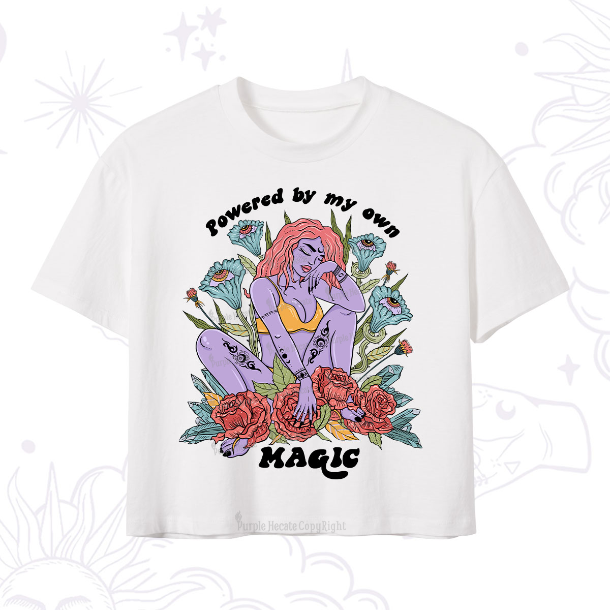 Purplehecate Powered By My Own Magic Crop T-Shirt