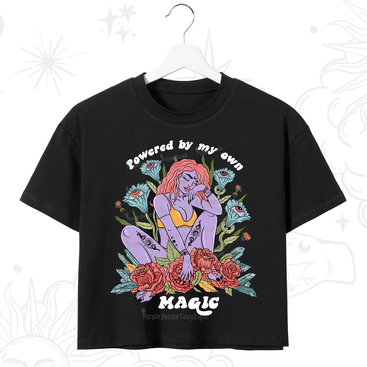 Purplehecate Powered By My Own Magic Crop T-Shirt