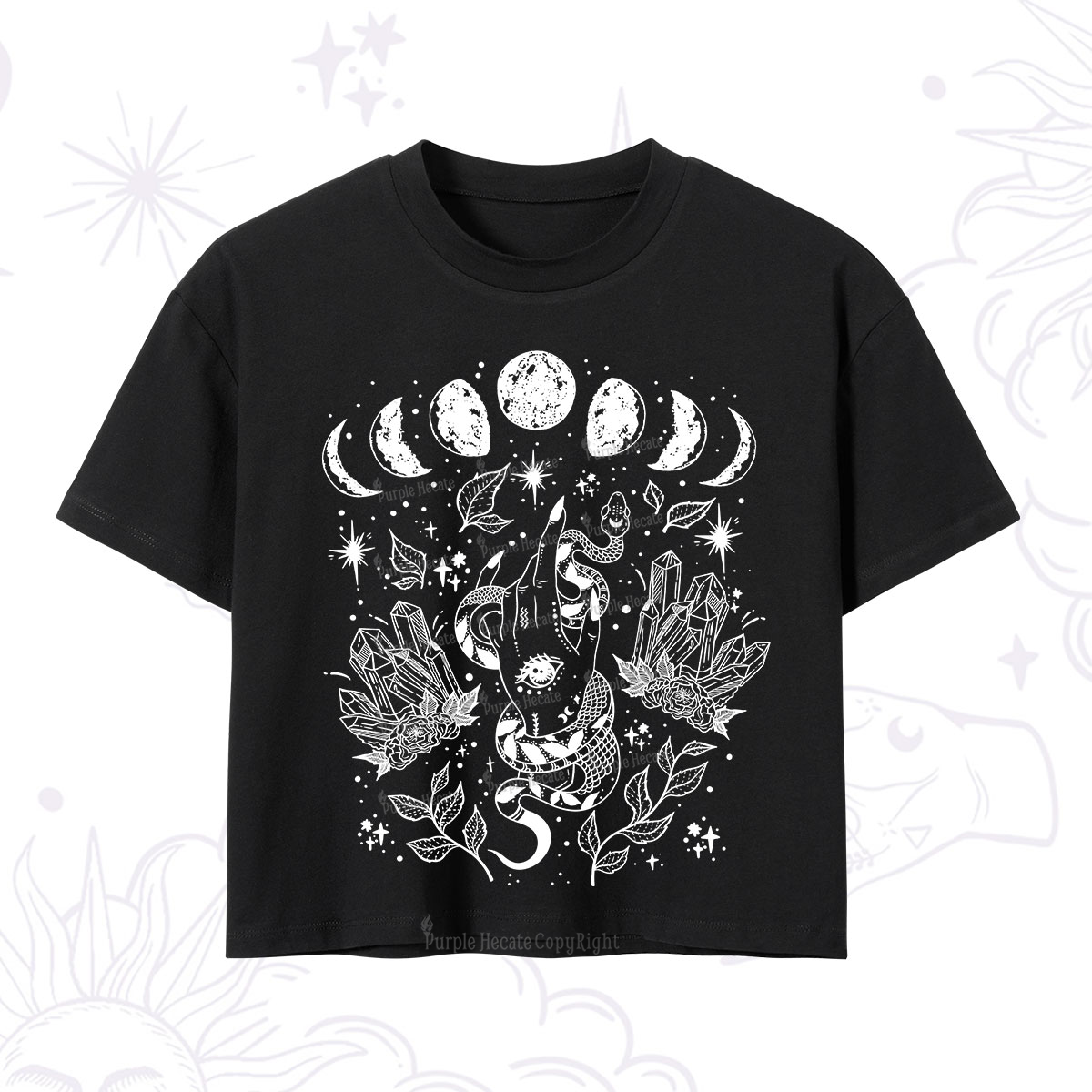 Purplehecate Reach For The Moon Crop T-Shirt