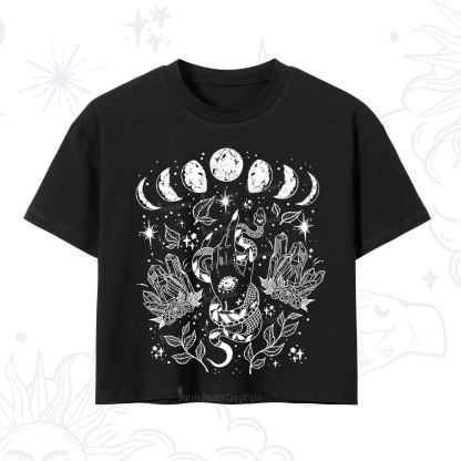 Purplehecate Reach For The Moon Crop T-Shirt
