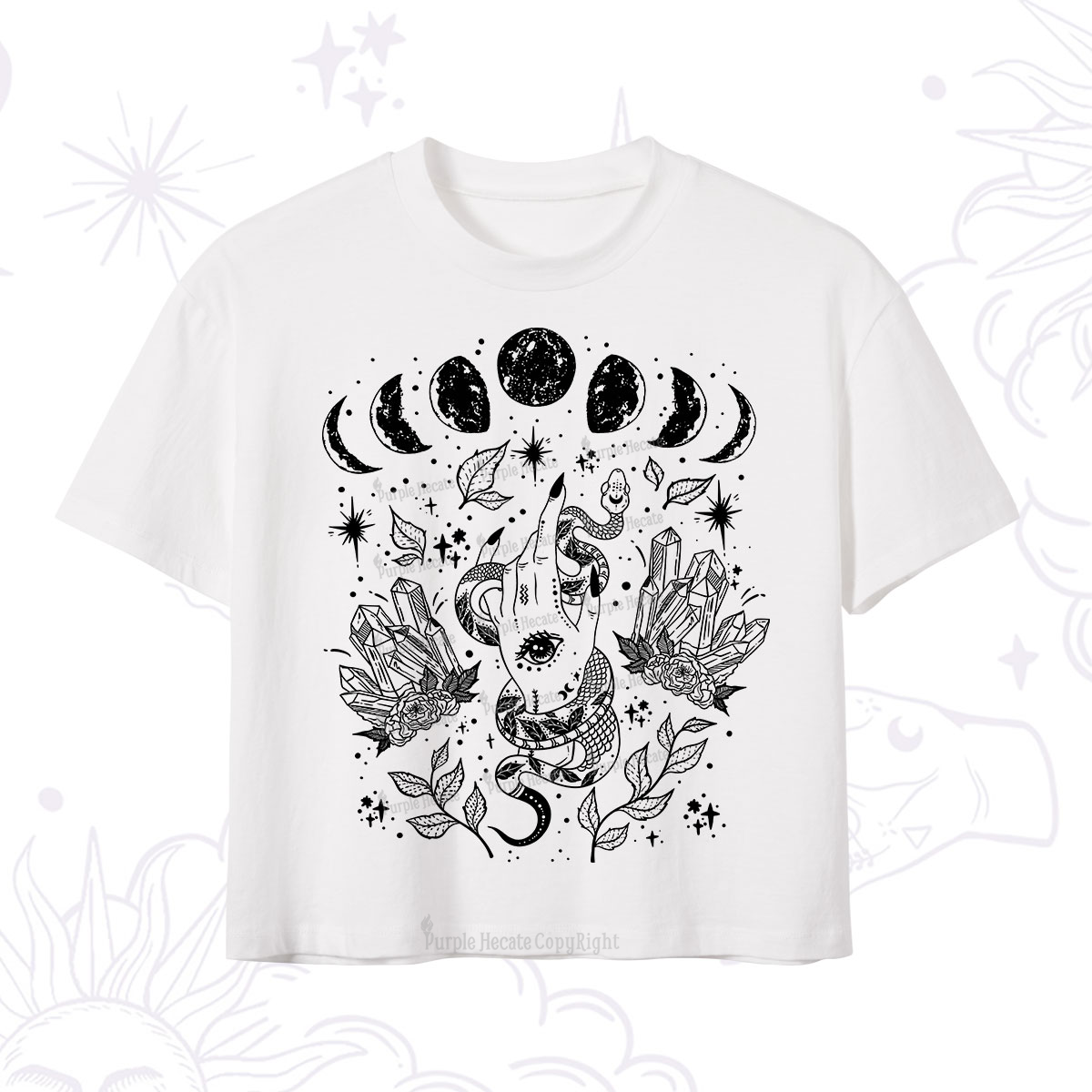 Purplehecate Reach For The Moon Crop T-Shirt
