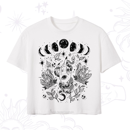 Purplehecate Reach For The Moon Crop T-Shirt