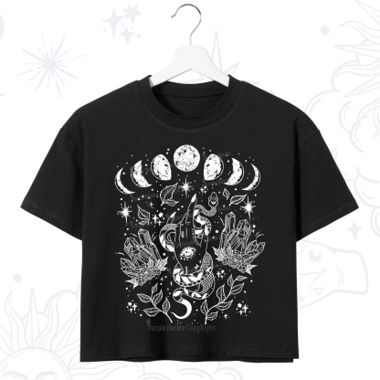 Purplehecate Reach For The Moon Crop T-Shirt