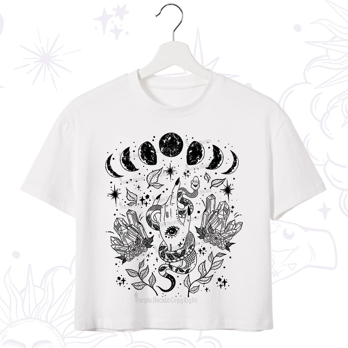 Purplehecate Reach For The Moon Crop T-Shirt