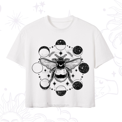 Purplehecate Moon Bee Crop T-Shirt