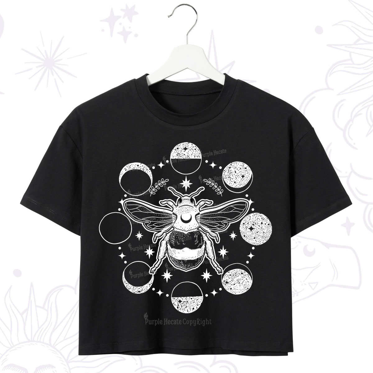 Purplehecate Moon Bee Crop T-Shirt