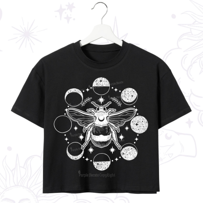 Purplehecate Moon Bee Crop T-Shirt