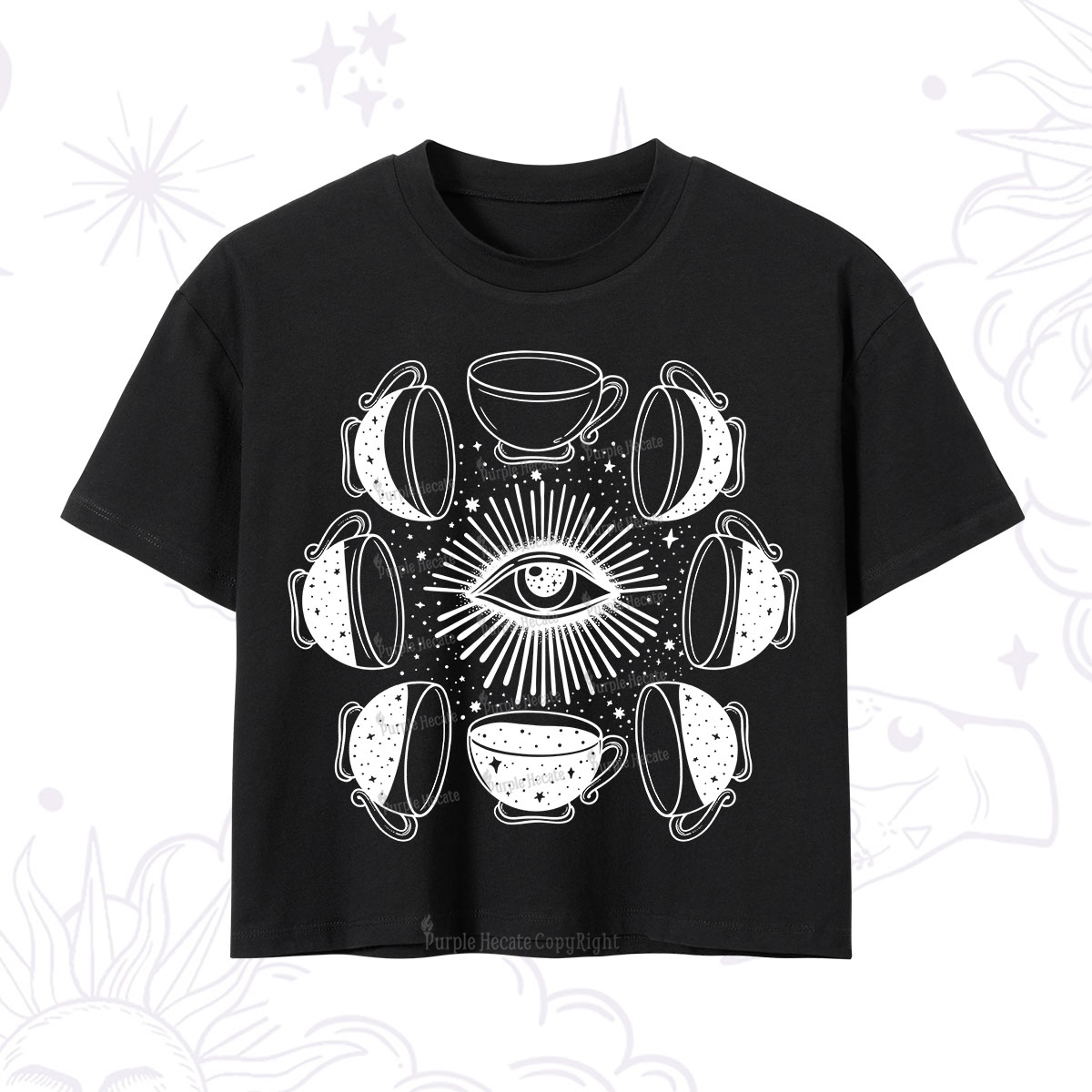 Purplehecate Moon Phase Coffee Crop T-Shirt