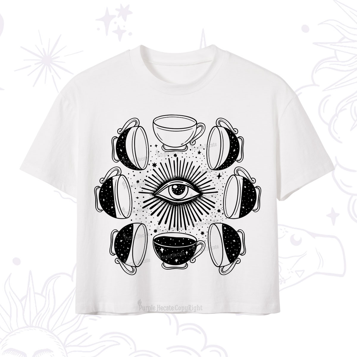 Purplehecate Moon Phase Coffee Crop T-Shirt