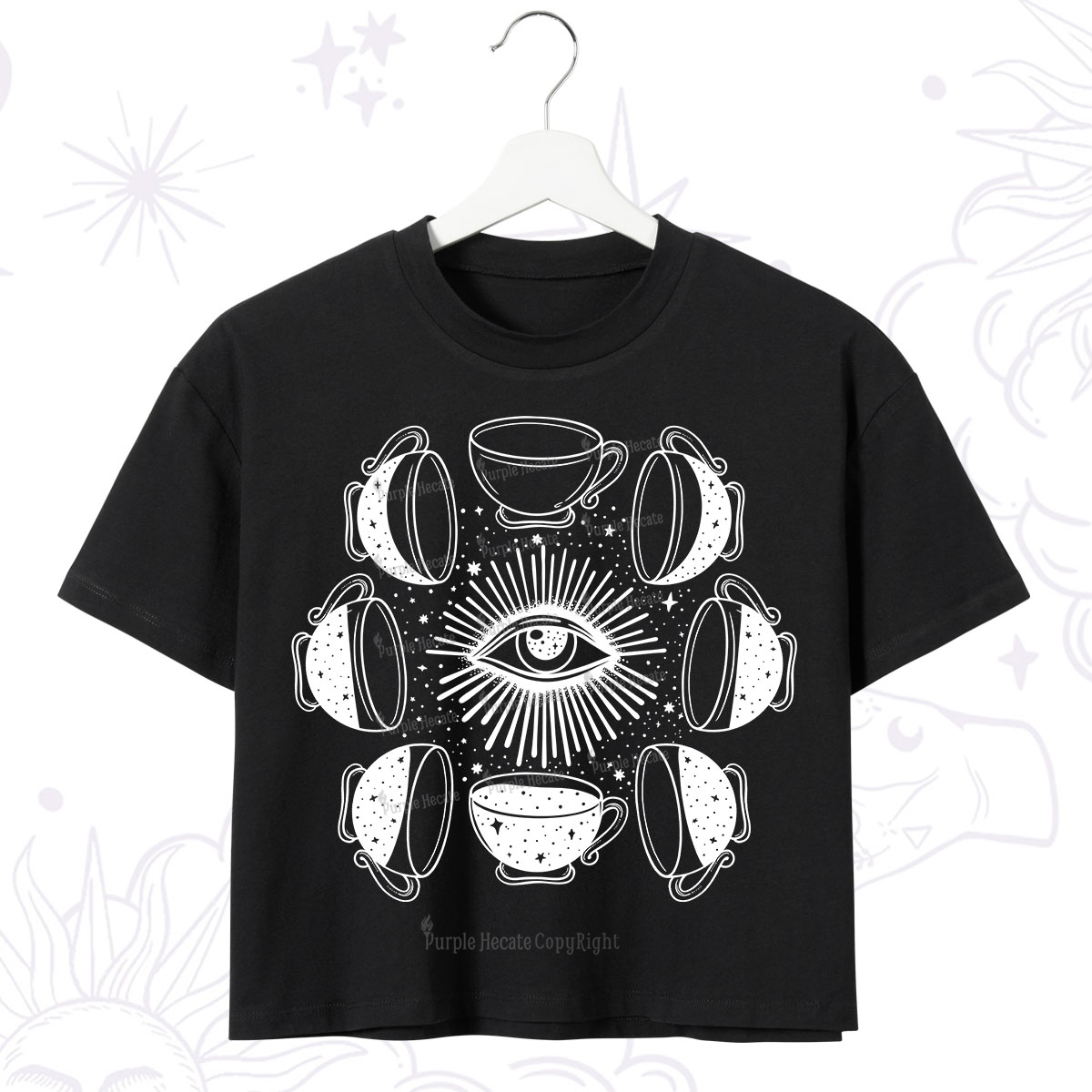 Purplehecate Moon Phase Coffee Crop T-Shirt