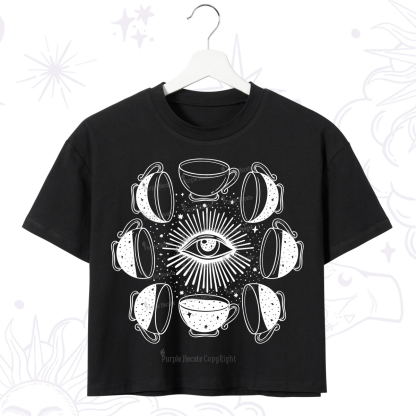 Purplehecate Moon Phase Coffee Crop T-Shirt