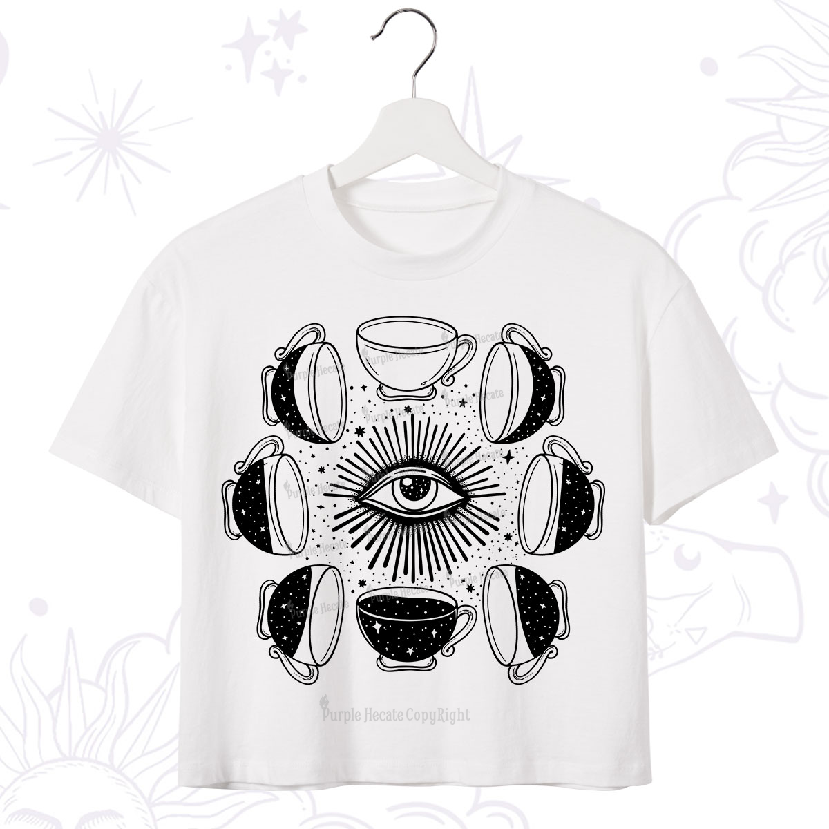 Purplehecate Moon Phase Coffee Crop T-Shirt