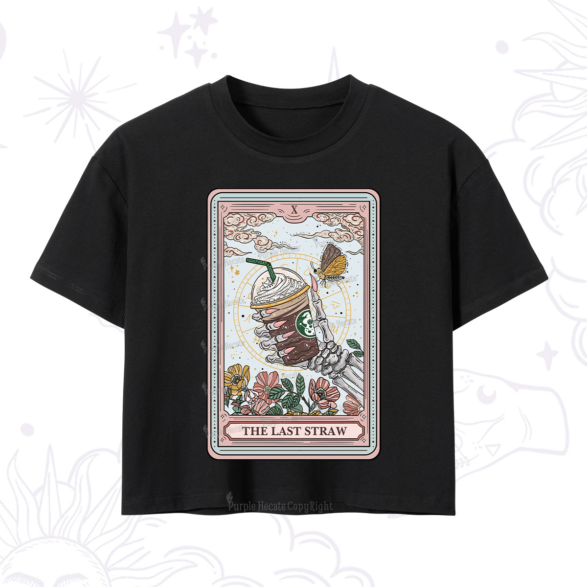 Purplehecate The Last Straw Tarot Crop T-Shirt