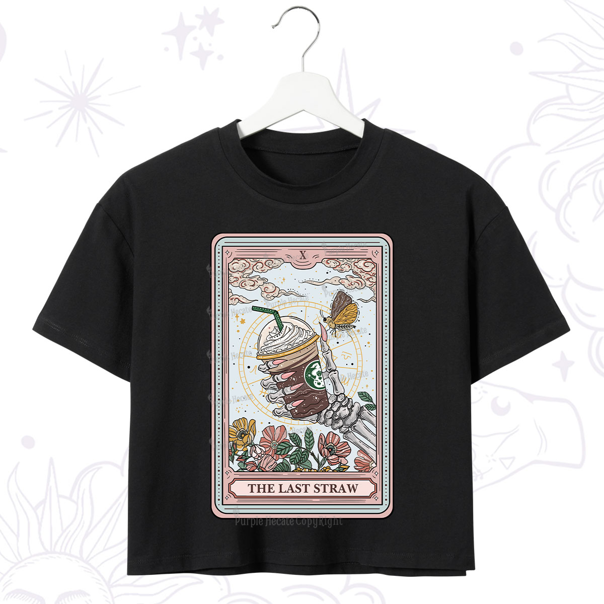Purplehecate The Last Straw Tarot Crop T-Shirt