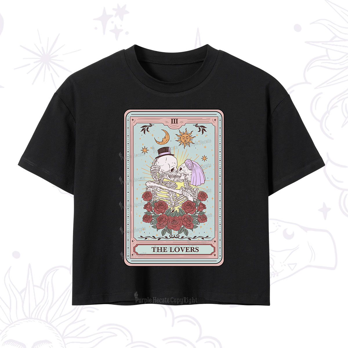 Magic Purplehecate The Lovers Tarot Crop T-Shirt