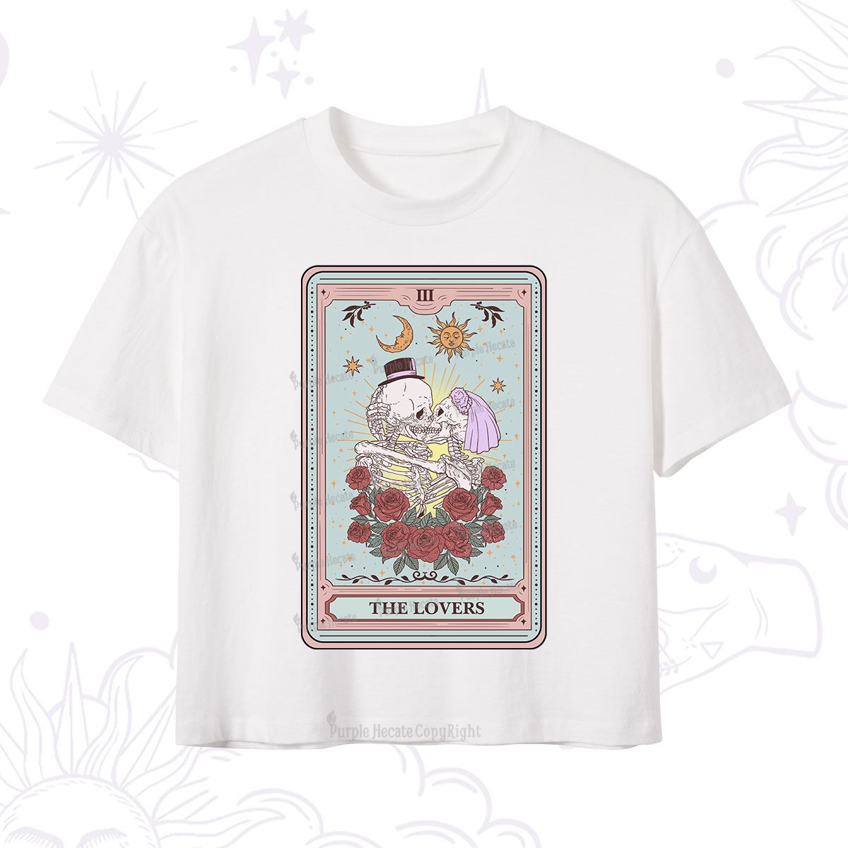 Purplehecate The Lovers Tarot Crop T-Shirt