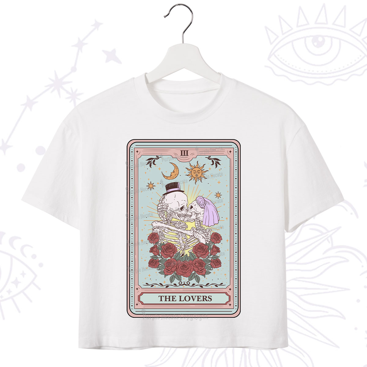 Purplehecate The Lovers Tarot Crop T-Shirt
