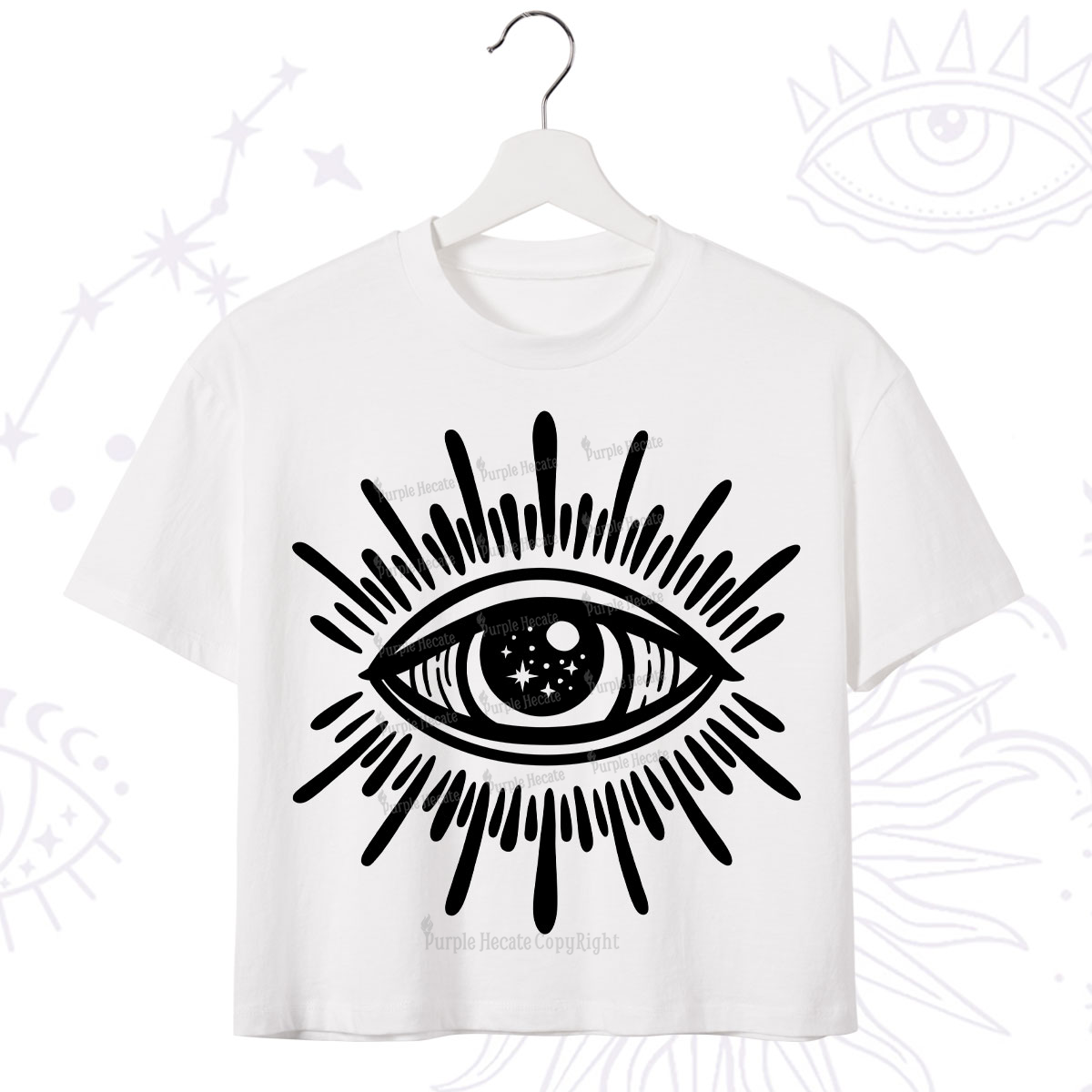 Purplehecate Evil Eye Crop T-Shirt