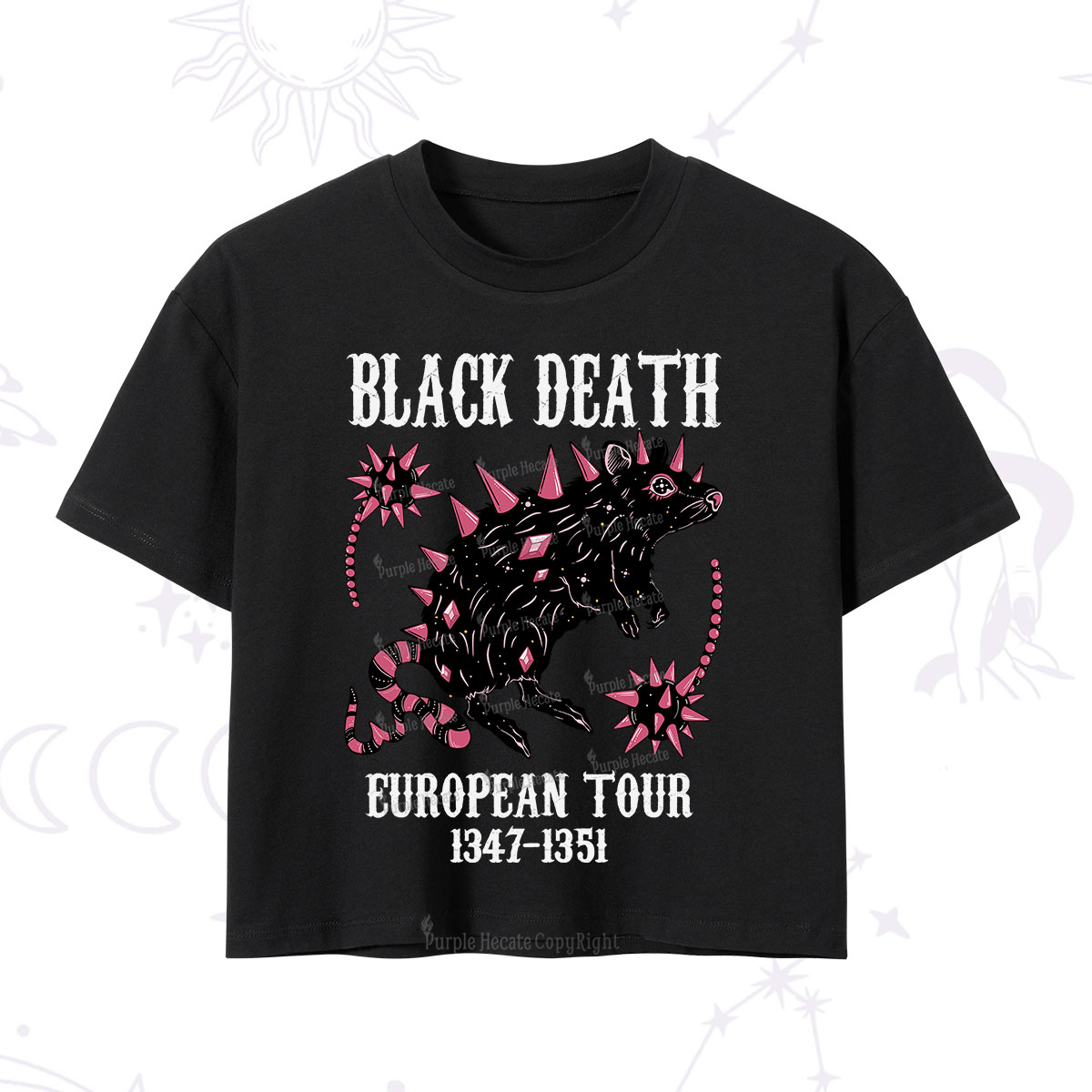Purplehecate Black Death Crop T-Shirt