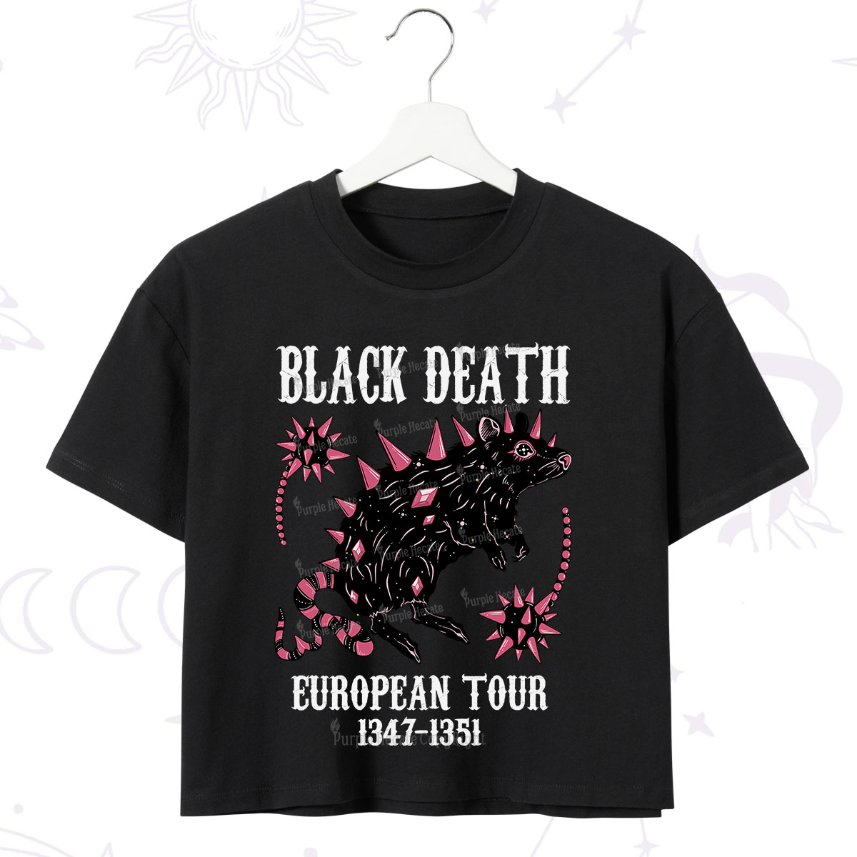 Purplehecate Black Death Crop T-Shirt