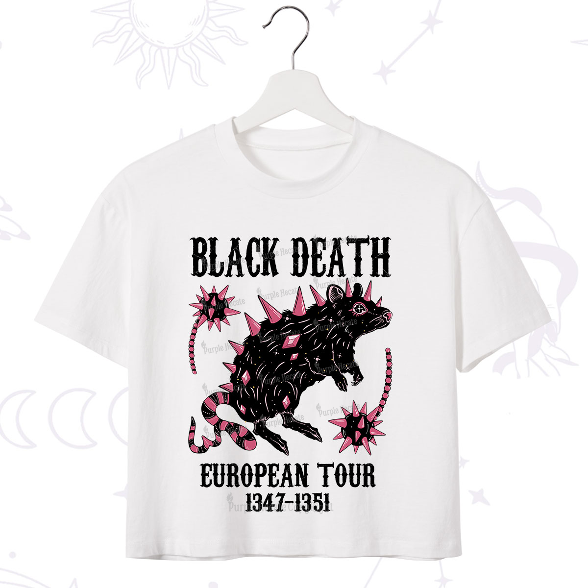 Purplehecate Black Death Crop T-Shirt