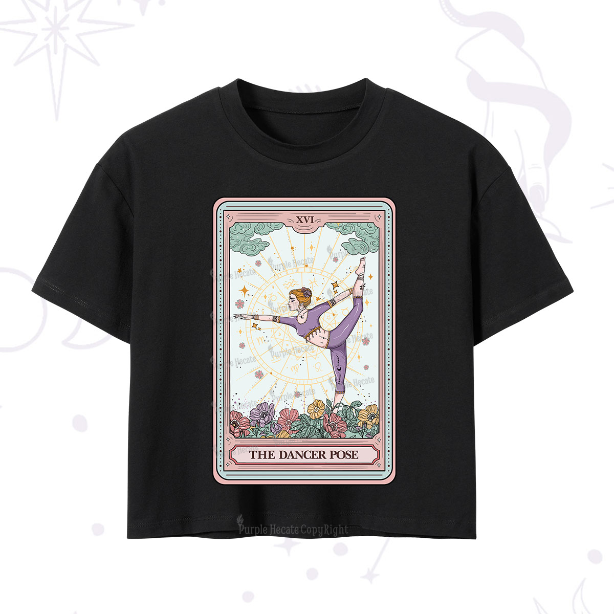 Purplehecate The Dancer Pose Tarot Card Crop T-Shirt