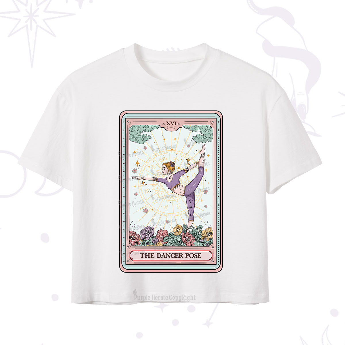 Purplehecate The Dancer Pose Tarot Card Crop T-Shirt