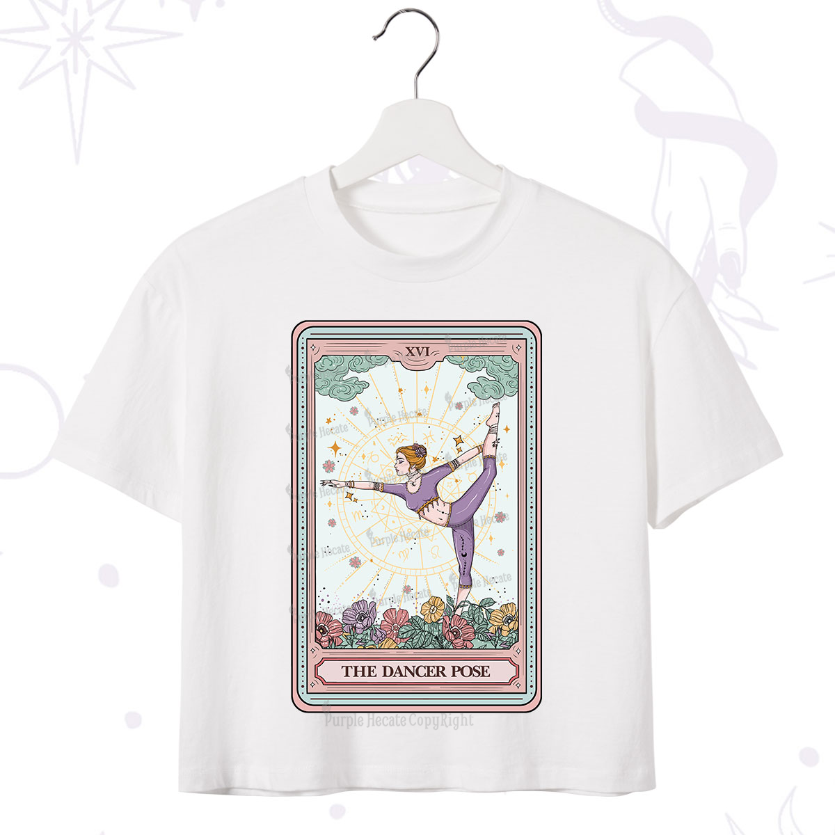 Purplehecate The Dancer Pose Tarot Card Crop T-Shirt