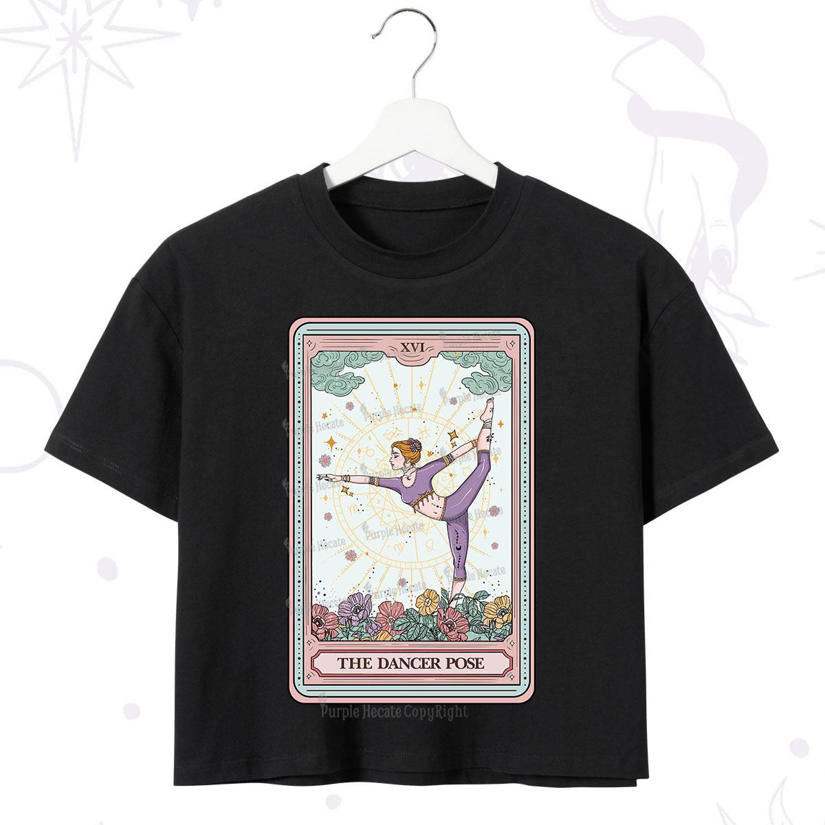 Purplehecate The Dancer Pose Tarot Card Crop T-Shirt