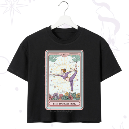Purplehecate The Dancer Pose Tarot Card Crop T-Shirt
