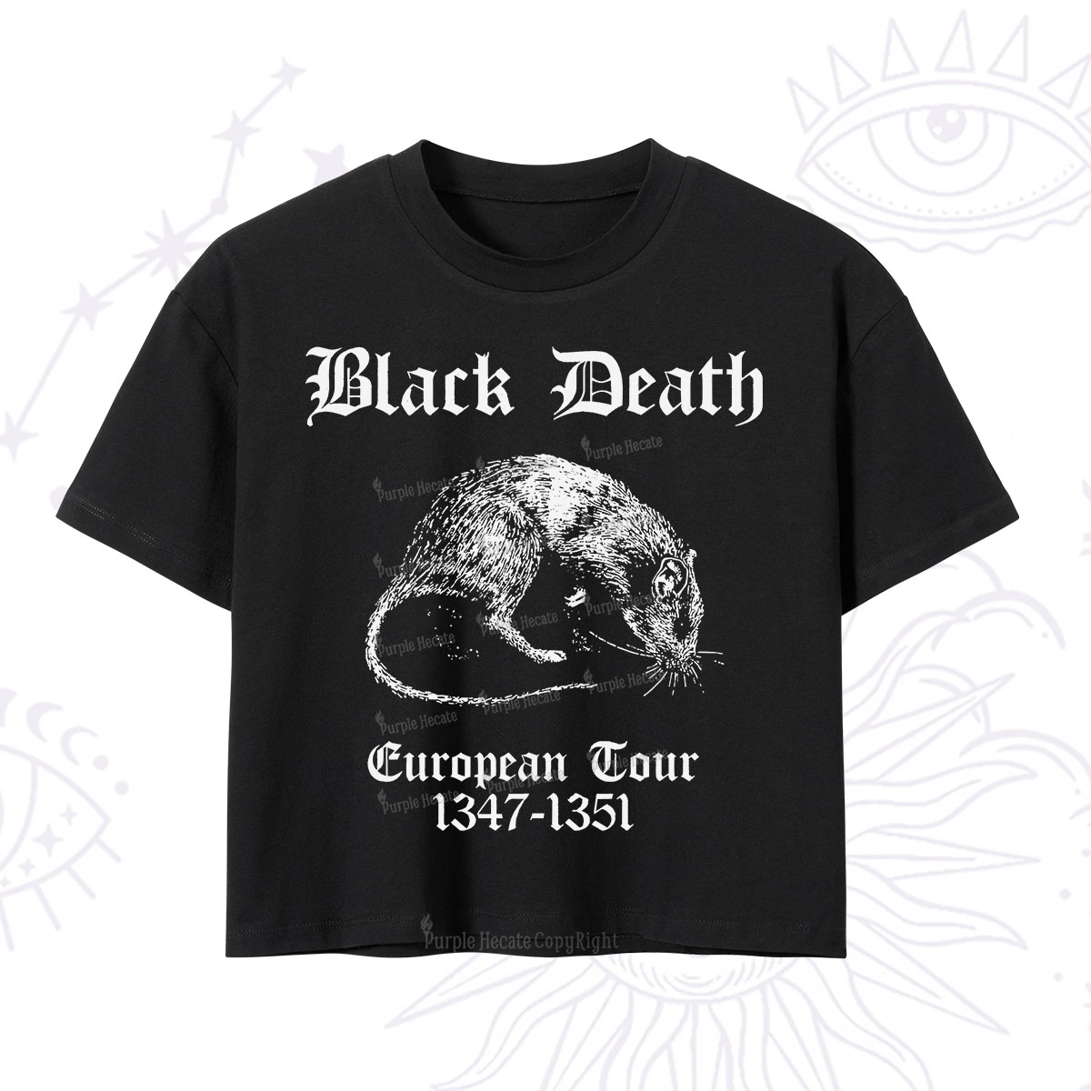 Purplehecate Black Death European Tour Crop T-Shirt