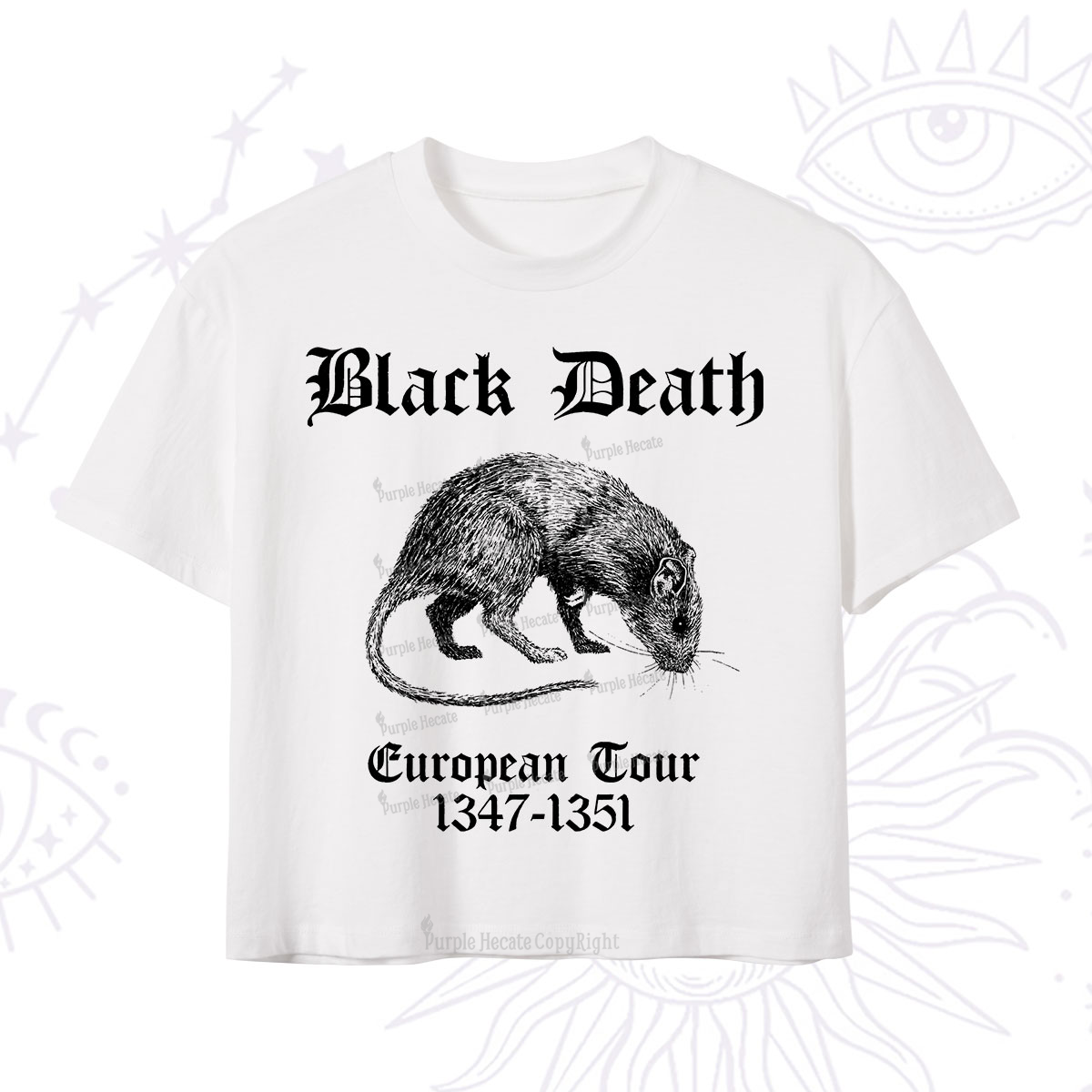 Purplehecate Black Death European Tour Crop T-Shirt