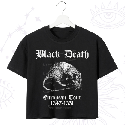 Purplehecate Black Death European Tour Crop T-Shirt