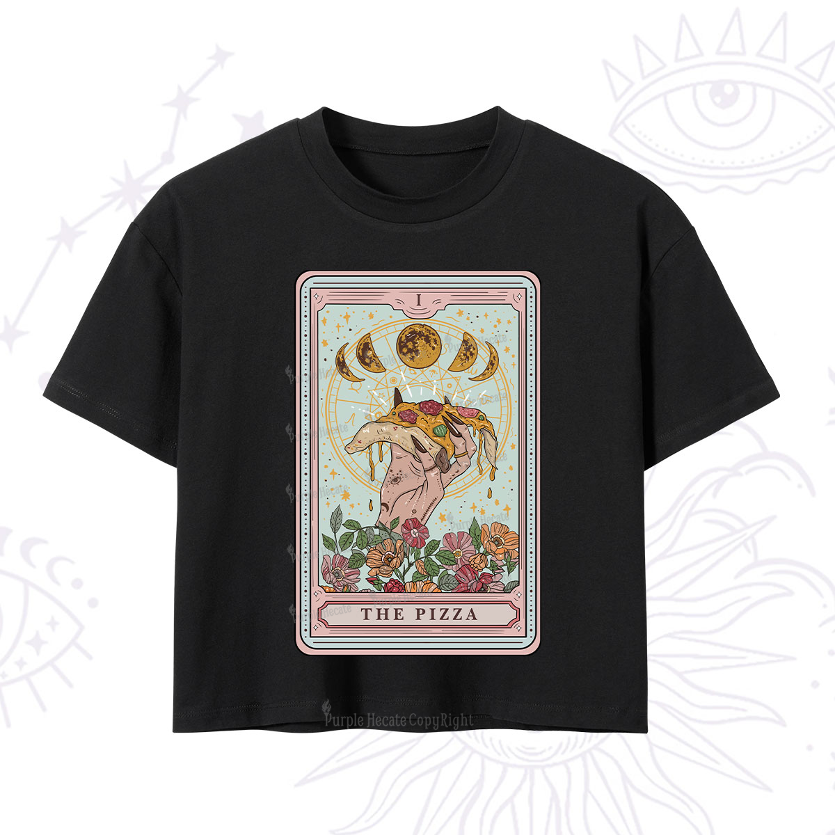 Purplehecate The Pizza Tarot Crop T-Shirt